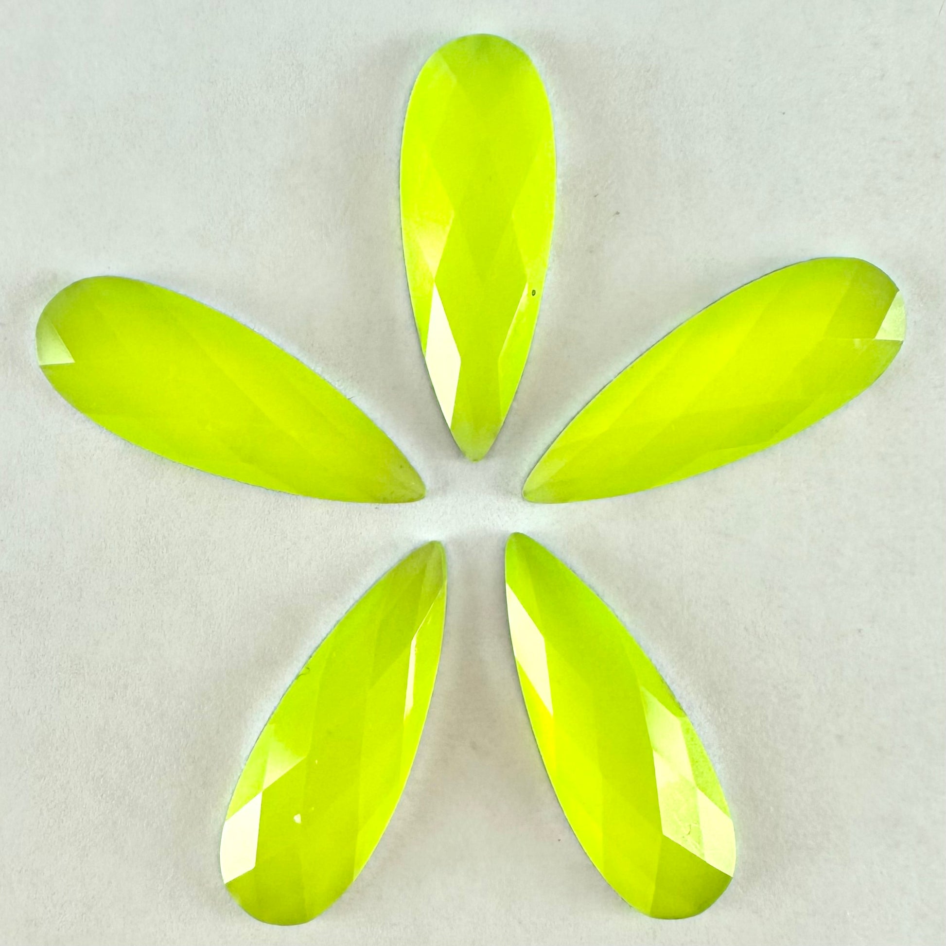 Neon Yellow Narrow Acrylic Teardrop